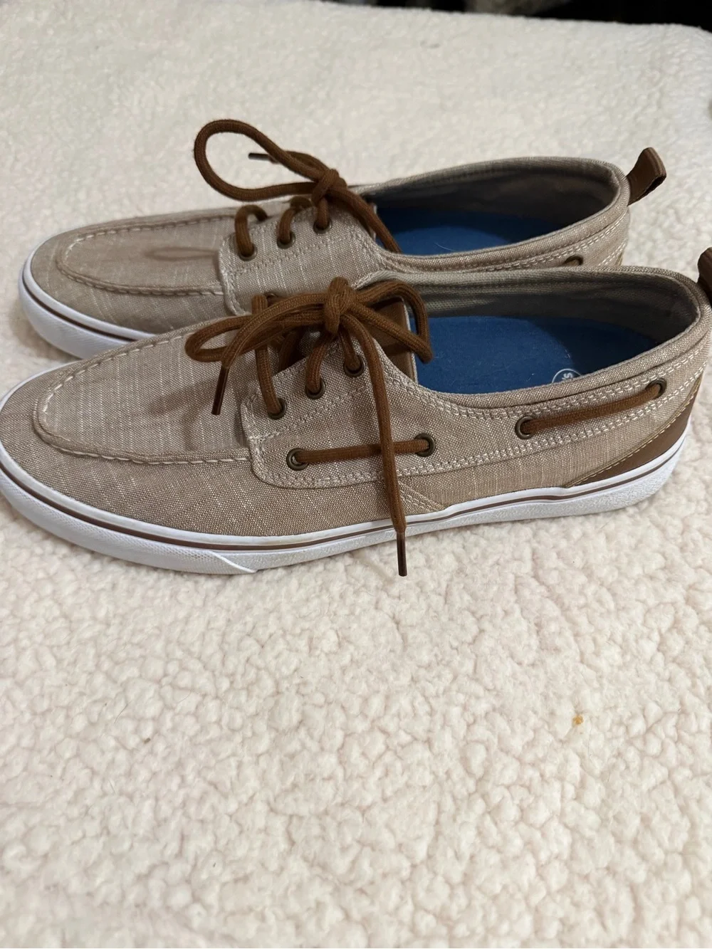 Dr. Scholl's Men's Boat Shoes in Taupe with Brown Laces